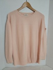 Loft Women's Pink w Silver Textured Pullover Long Sleeve Sweater, Size S