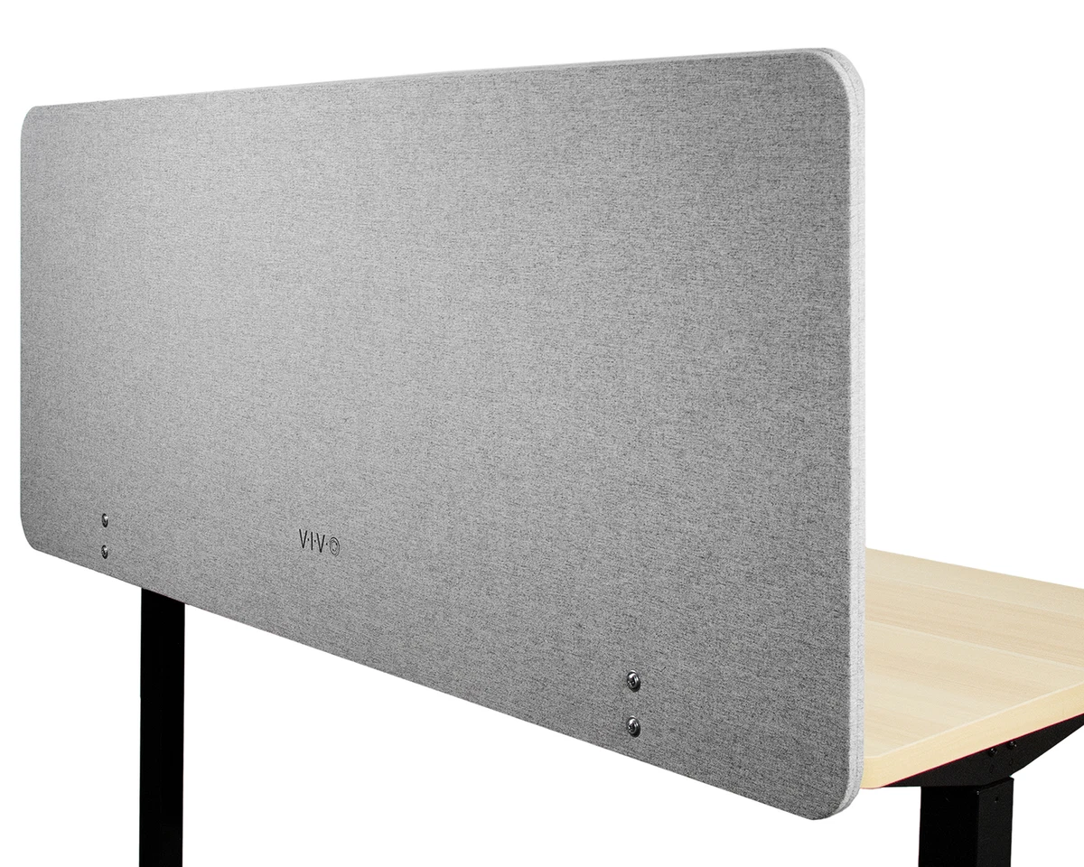VIVO Gray Clamp on 60 x 24 inch Desktop Privacy Panel Cubicle