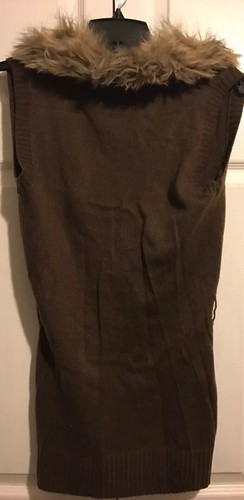 Dots furry sweater vest brown size s nwt - Picture 3 of 4