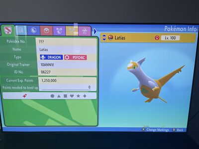 shiny latias pokemon brilliant diamond shining pearl Max IV