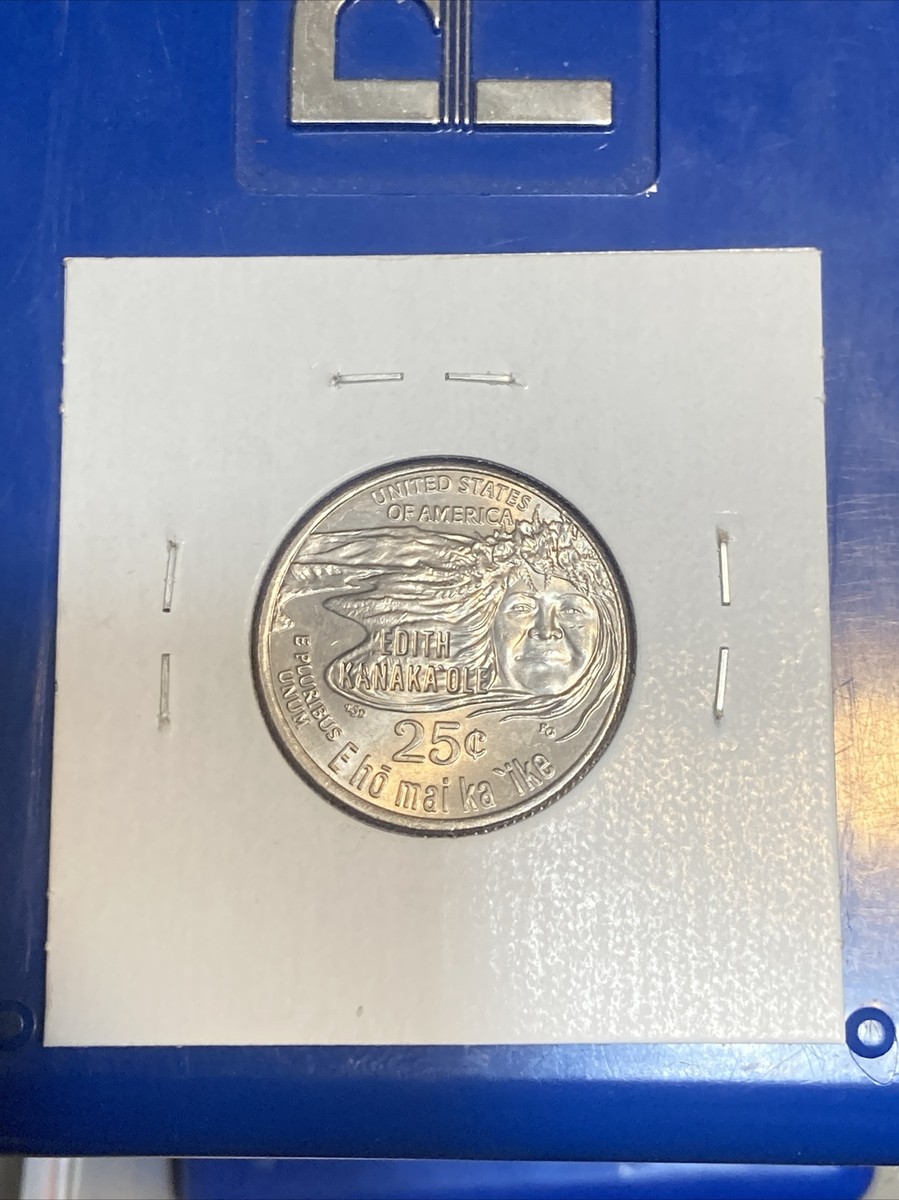 2023 25C Edith Kanakaole Quarter Error Struck Thru Reverse