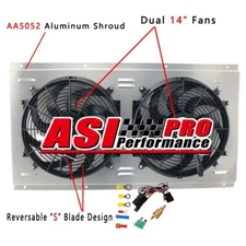 Aluminum Shroud Fan+Relay Kit For 1988-00 Chevy/GMC C/K 1500 2500 3500 5.7 7.4L