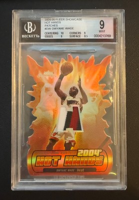 DWYANE WADE HOT HANDS FLEER SHOWCASE PATCH RARE BGS 9 MINT 2004 