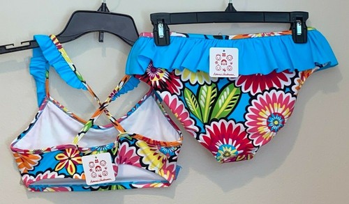 NWT Girls Hanna Andersson Floral Multi Color 2-Piece Swimsuit Size 160 / 14-16 - Picture 2 of 4