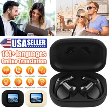 144 Language Translator Earbuds Touch Screen Real Time Translation Headphones