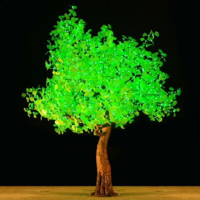 Bright Baum Ginkgo LED Artificial Tree 9FT Green Light Store Decor Event