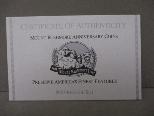 1991 US Mint Prestige Proof Set - Mount Rushmore Anniversary 7 Coins - Picture 8 of 9