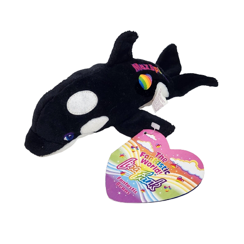 NEW VINTAGE 1998 LISA FRANK MAX SPLASH ORCA BEANIE STUFFED ANIMAL