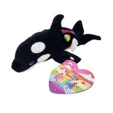 NEW VINTAGE 1998 LISA FRANK MAX SPLASH ORCA BEANIE STUFFED ANIMAL PLUSH TOY TAG