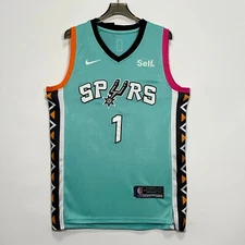 Victor Wembanyama #1 Jersey, Embroidered, Green