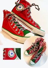 Vintage Christmas Jingle Bell Chuck Taylor Converse All Star Red Sneaker 4.5