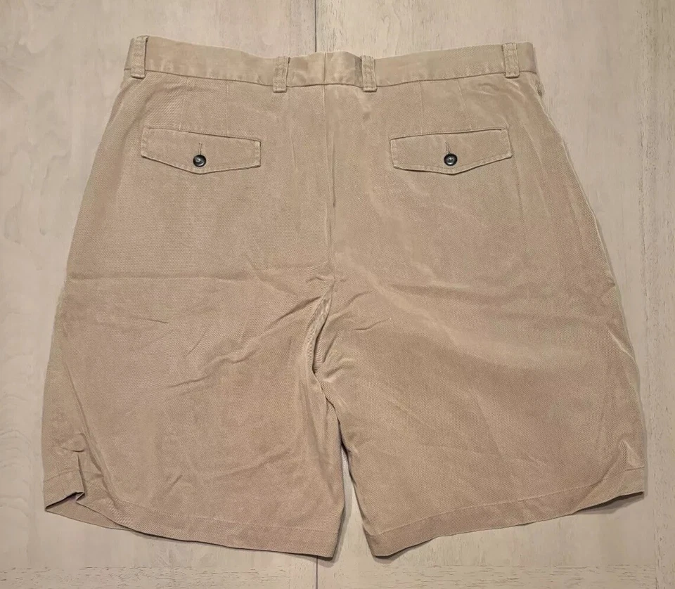 Tori Richard Men's Beige Pleated Front Tencel Lyocell Tailored Shorts Size 38 - Изображение 2 из 4