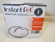 Genuine Instant Pot 3QT Glass Lid with Steam Vent, Stainless Steel Rim & Handle