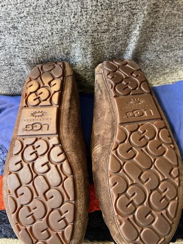 Ugg Dakota Espresso Brown Suede Furline Tie Mossasin Slippers - Picture 7 of 11