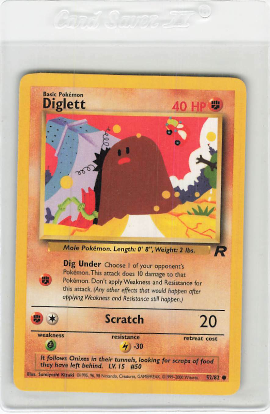 Diglett Pokemon Card Team Rocket 52/82 Near Mint NM