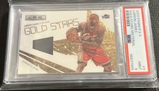 LeBron James 2009 Panini Rookies & Stars Gold Stars-Game-Warn Jersey PSA 9