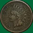 1873 Open 3 Indian Head Cent Extremely Fine XF Coin, Corrosion #33494