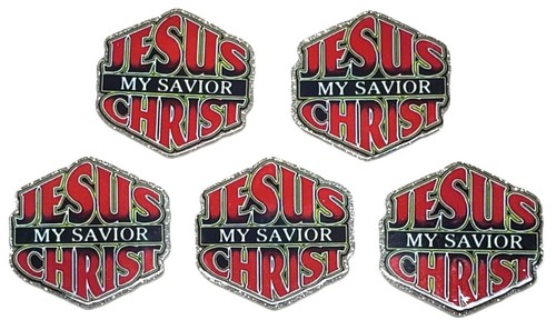 5 Pc Jesus Christ My Savior Acrylic Flatback Charms For Badge Reels DIY Crafts - Picture 2 of 2