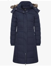 Euro-Star Fabiella Long Riding Coat  padded Navy L / Size 14  Winter