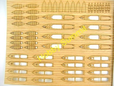 1/350 WOODEN DECK   WWII  Hasegawa Japanese Navy Warship Small Boats Set A  Kit