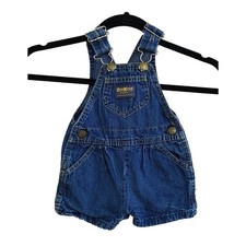 Oshkosh B'gosh Shorts Overalls Bibs Vestbak Boys 12M Shortalls USA Made