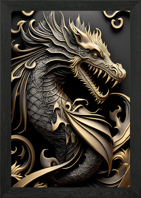 Elixier des goldenen Drachen gerahmtes Wandbild Poster Leinwanddruck Bild