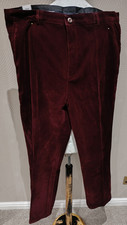 Men's Burgundy Corduroy Trousers W42 L29 New Tag International Fashion Pants
