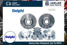 Image of DELPHI Front & Rear Brake Discs & Brake Pad Braking Set Fits Opel Vauxhall