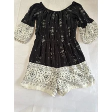 Mudd Black And White Romper Size M
