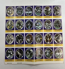 1972 Sunoco Football Stamps Minnesota Vikings Uncut Sheet MT4