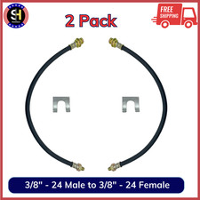 2 Pack 18 Inch Upgraded Universal Rubber Brake Hose - Flexible Line, 3/8" - 24