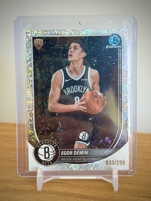 2025-26 Topps Bowman Chrome #BCV-8 EGOR DEMIN Speckle Refractor RC /299 NETS
