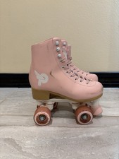 Pacer Pink Quad Roller Skates Womens Size 5 Floral Lining Retro Outdoor Indoor