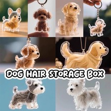 Clear Puppy Hair Memorial Capsule Pet's Dog Fur Container DIY Pendant Keychain