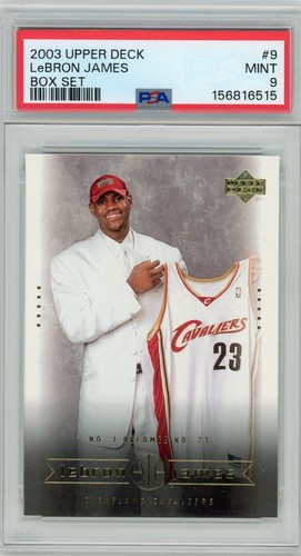 2003 UPPER DECK LEBRON JAMES BOX SET LEBRON JAMES #9 PSA 9