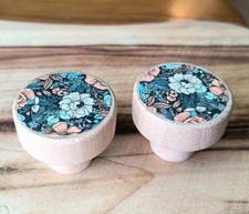 Floral Cabinet Knobs Set Of 2 Floral Drawer Pulls Hardware Vintage Style Flowers