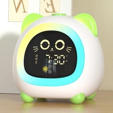 Cat Kids Alarm Clock, Ok to Wake, Night Light, Sleep Training, Gift, Girls, Boys