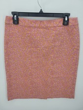 Talbots Skirt Womens 8P Pink Orange Artsy Floral Straight Pencil Career Casual