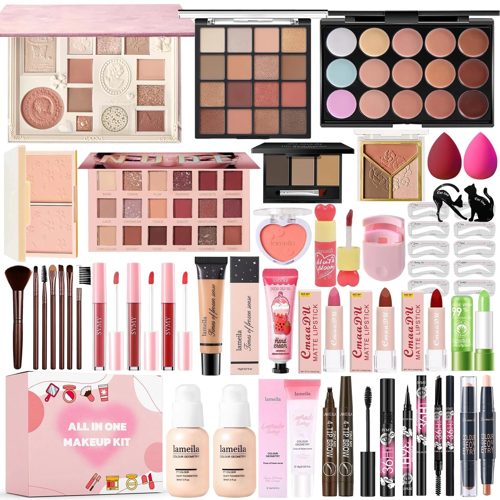 All in One Makeup Kit Set for Women Full Kit, Make Up Gift Pink