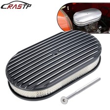 15 Oval Full Finned Air Cleaner Washable For Sbc Bbc Chevy Ford 5-18 Carb Neck