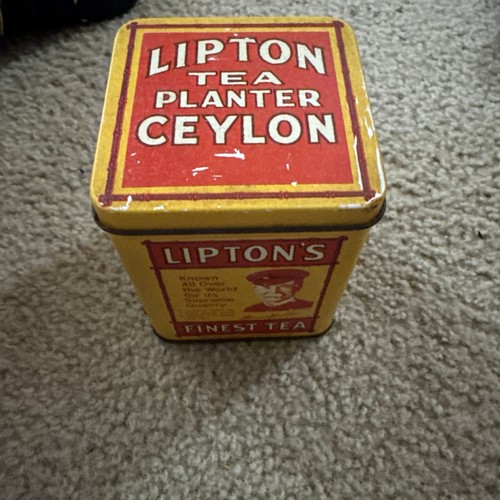 Vintage Reproduction Lipton's Finest Tea Yellow Tin~ Bristol Ware