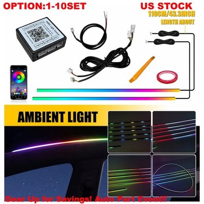 RGB LED Strip Under Roof Underglow Underbody System Neon Light Kit Lamp Bar 1-5X