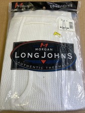 Morgan Mens White Long Johns Pants AUTHENTIC THERMALS Underwear 2XL 46-48 new