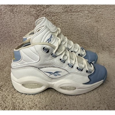 Reebok Question Mid Basketball Shoes White Blue Allen Iverson