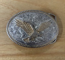 The Heritage Collection Bald Eagle Gold And Silver Plated Belt Buckle