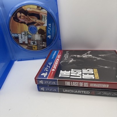 PS4 Game Bundle GTA V Disc Only + Last of Us Remastered +