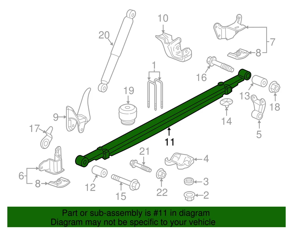 Genuine GM Rear Leaf Spring 84992015 - Изображение 3 из 3