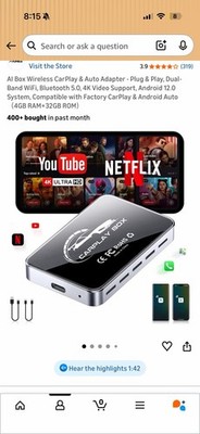 Brand New AI Box Wireless CarPlay & Auto Adapter - Plug & Play, Dual-Band WiFi