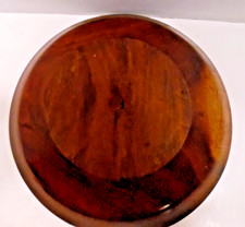 VTG Black Walnut Hand Turned Nut Bowl 9.75" Round W/ 4 Nut Crackers and Pick