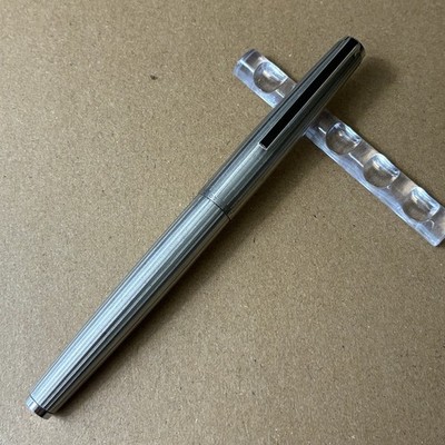 Pilot Fountain Pen Custom Stainless Steel White Stripe 18K Nib Made in Japan